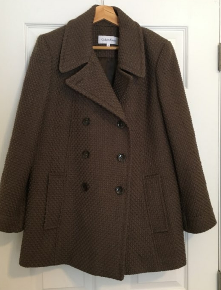 Calvin Klein Women's Size 14 Brown Peacoat